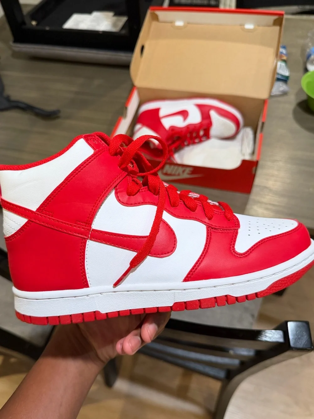 Nike Youth Red & White High-Top Sneakers - Youth Basketball Style